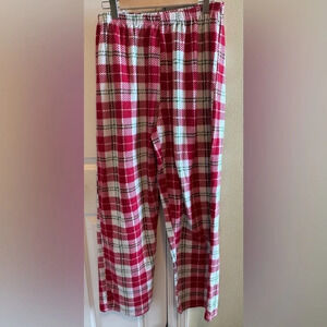 ED Ellen Degeneres Green Red White Christmas Plaid Pajama Pants Women’s Sz XL